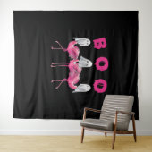 Tenture Funny Ghost Flamingo Boo Halloween Costume Toxits (En situation (horizontale))