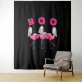 Tenture Funny Ghost Flamingo Boo Halloween Costume Toxits (En situation)