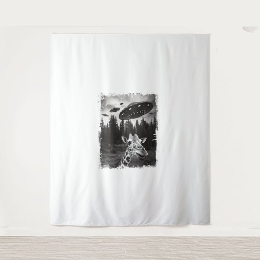 Tenture Funny Giraffe UFO Zoo animal Weird meme Graphisme (Devant)