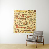 Tenture Funny giraffes sketch, seamless pattern your desig (En situation (horizontale))