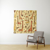 Tenture Funny giraffes sketch, seamless pattern your desig (En situation)
