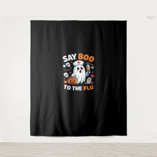 Tenture Funny Halloween Nurse Ghost T-Shirt - "Dites Boo à (Devant)