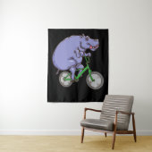 Tenture Funny Hippo équitation vélo Hippopotamus enfants H (En situation)