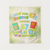 Tenture Funny Maths Number 67 Joke Poster for Kids (Devant)