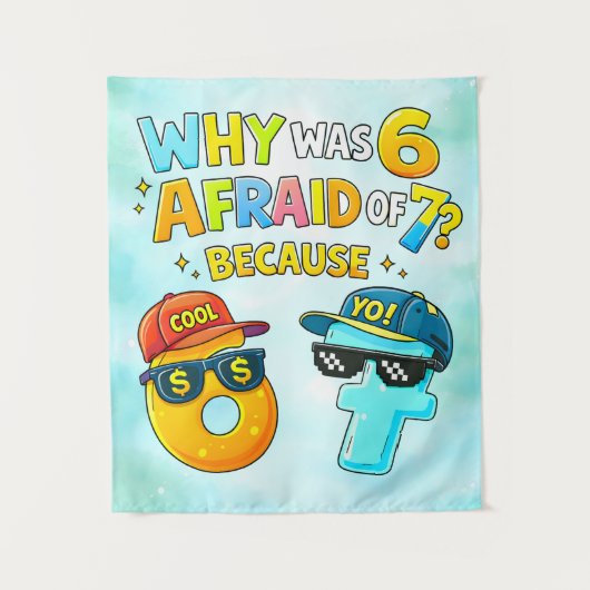 Tenture Funny Maths Numbers Joke Poster for Kids (Devant)