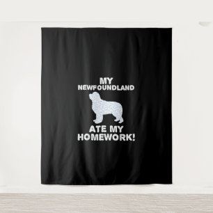 Tenture Funny Newfie Mon Terre-Neuve a mangé mes devoirs