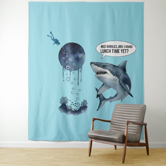 Tenture Funny shark diver lunch time :nice bubbles bro (En situation)