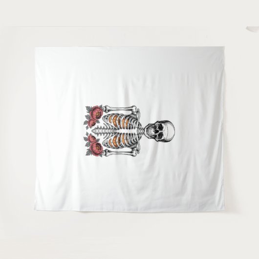 Tenture Funny Skeleton Citrouille Fall (Devant (Horizontal))