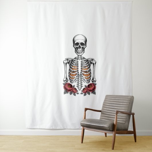 Tenture Funny Skeleton Citrouille Fall (En situation)