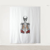 Tenture Funny Skeleton Citrouille Fall (Devant)