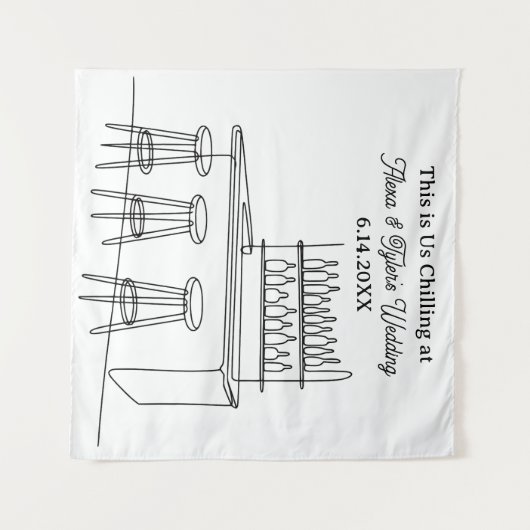 Tenture Funny Wedding Backdrop Photo Prop (Devant (Horizontal))