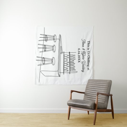 Tenture Funny Wedding Backdrop Photo Prop (En situation (horizontale))