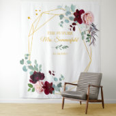 Tenture Futur Mme Bridal Shower Fond Doré Photobooth (En situation)