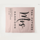 Tenture Futur Mme Fête de Mariage Personnalisée Rose Pâle (Devant (Horizontal))