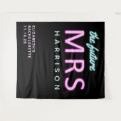 Tenture Futur Mme Neon Lights Black Bachelorette Tapestry (Devant (Horizontal))