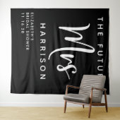 Tenture Futur Mme Personnalisé Black Bridal Shower (En situation (horizontale))