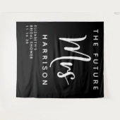 Tenture Futur Mme Personnalisé Black Bridal Shower (Devant (Horizontal))