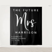 Tenture Futur Mme Personnalisé Black Bridal Shower (Devant)