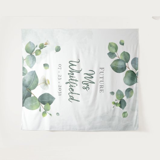 Tenture Futur Mme Shower Nuptial Eucalyptus Verdure (Devant (Horizontal))