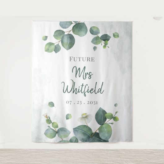 Tenture Futur Mme Shower Nuptial Eucalyptus Verdure (Devant)