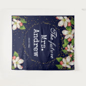 Tenture Futur mrs élégant bleu marine floral paillettes do (Devant (Horizontal))