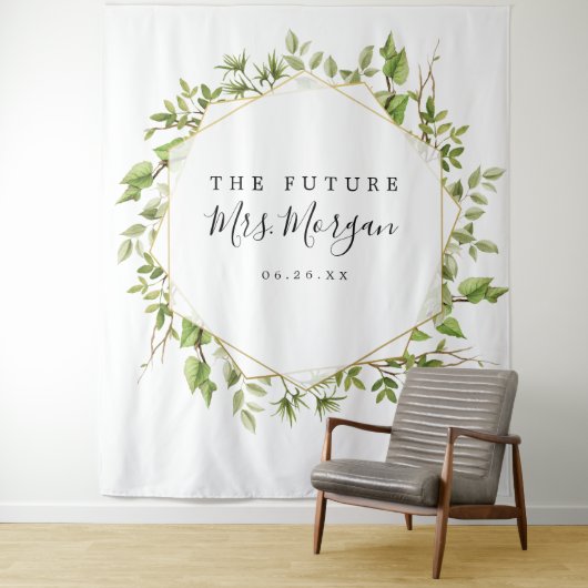 Tenture Future Mrs Bridal Shower Toile de fond de verdure (En situation)