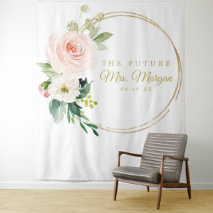 Tenture Future Mrs Gold Bridal Shower Backdrop Photo Booth