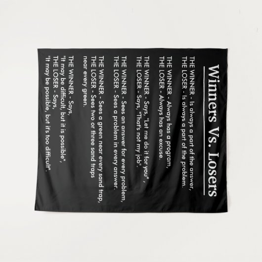 Tenture Gagnants contre des perdants (Devant (Horizontal))