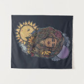 Tenture Gaia mère Terre déesse Tarot monde (Devant (Horizontal))