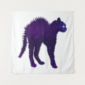 Tenture Galaxie en colère conception graphique chat lancer (Devant)