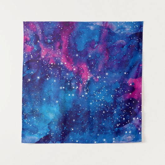 Tenture Galaxie spatiale aquarelle ciel nocturne avec étoi (Devant)