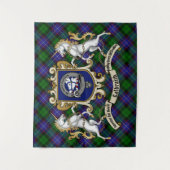 Tenture Galbraith Clan Badge & Unicorns avec Tartan (Devant)
