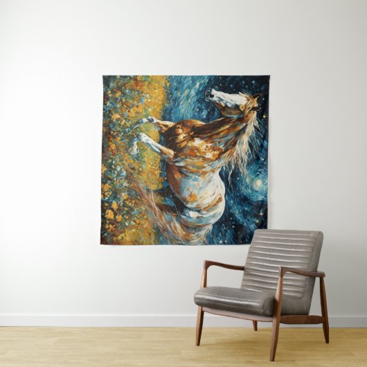 Tenture Galloping Pinto Stallion Van Gogh (En situation (horizontale))