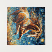 Tenture Galloping Sorrel Horse Tapestry (Devant (Horizontal))