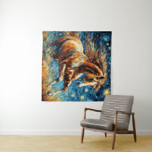 Tenture Galloping Sorrel Horse Tapestry (En situation (horizontale))