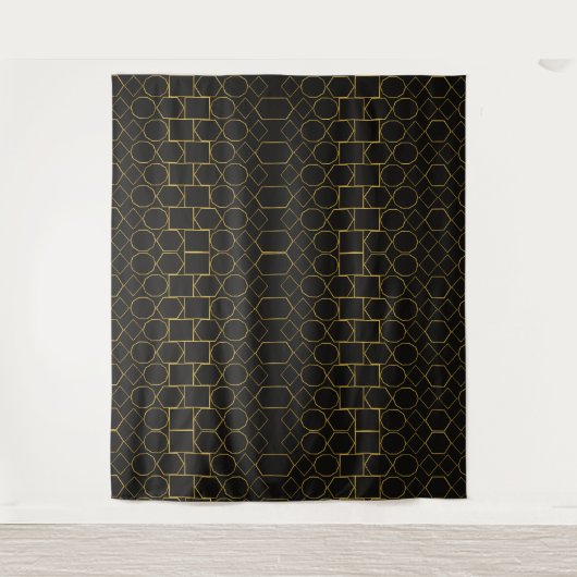 Tenture Galmourous Golden Geometric pattern (Devant)