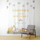 Tenture Garçon à benne Construction camion d'anniversaire (En situation)