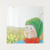 Tenture Garçon avec Primroses sauvages (Devant)