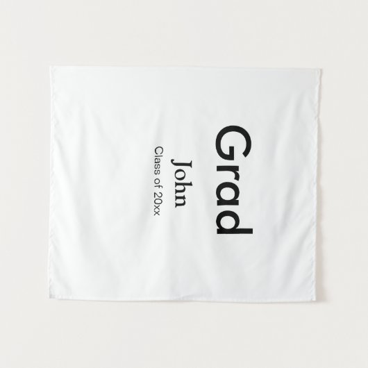 Tenture garçon diplômé ajouter nom félicitations date anné (Devant (Horizontal))