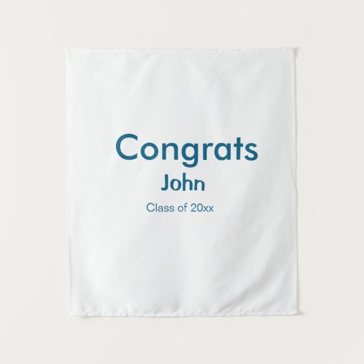 Tenture garçon diplômé ajouter nom félicitations date anné (Devant)