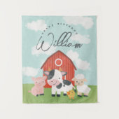 Tenture Garçons adorable animal de ferme Anniversaire (Devant)