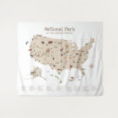 Tenture Garçons Explorant La Carte Du Parc National Bois P (Devant (Horizontal))