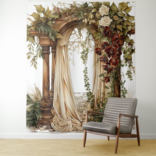 Tenture Garden Elegance Custom Wedding Backdrop (En situation)