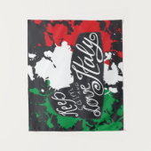 Tenture Gardez le calme et aimez l'Italie (Devant)