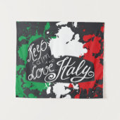 Tenture Gardez le calme et aimez l'Italie (Devant (Horizontal))