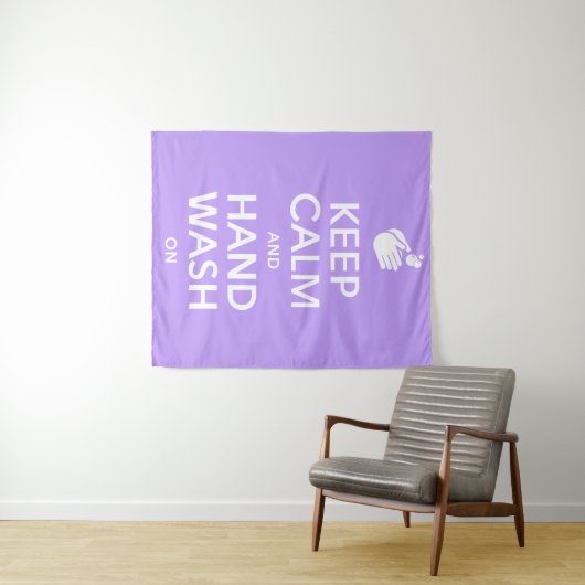 Tenture Gardez Le Calme Et Lavez-Vous La Main - Laver La G (En situation (horizontale))