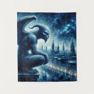 Tenture Gargoyle En Ville Gothique La Nuit