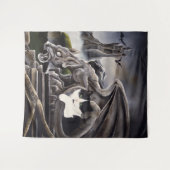 Tenture Gargoyle noir blanc (Devant (Horizontal))