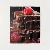 Tenture gâteau au chocolat avec framboises sur le dessus (Devant)