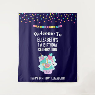 Tenture Gâteau Cupcake Mignon et Joyeux Anniversaire de Gl